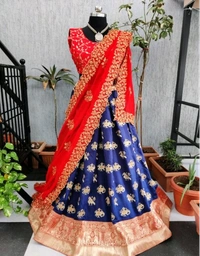 ABHISARIKA VOGUISH Embroidered Banarsi  Women Lehenga - Free Size, Semi Stitched, Pack of 1